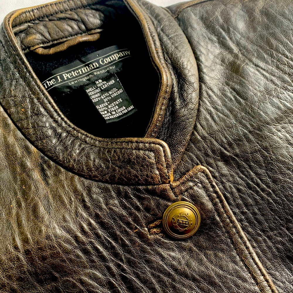Rare J. Peterman leather military jacket jpeterman